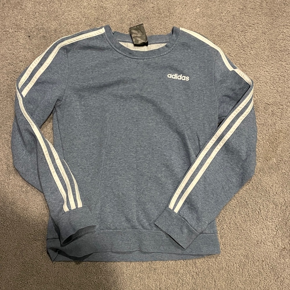 Adidas Men's Heather Blue Crewneck Sweater